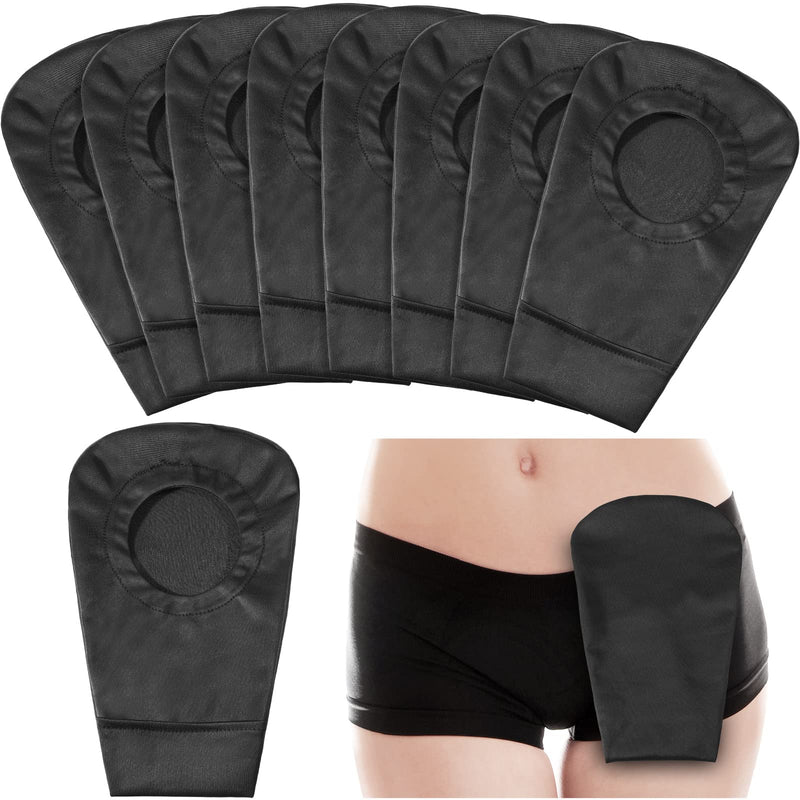 [Australia] - 8 Pcs Black Ostomy Bag Cover Colostomy Bag Covers Odor Control Stretchy Bag Cover Washable Pouch Liner for Women Men Lightweight Care Protector Protective Bag 