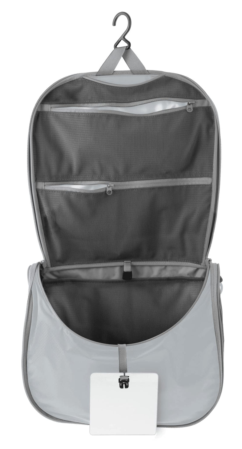 Sea to Summit Large Hanging Toiletry Bag, Travel Organizer, Highrise Grey | Ultralight hanging toiletry bag with multiple compartments organizes makeup and toiletries for travel and outdoor adventures