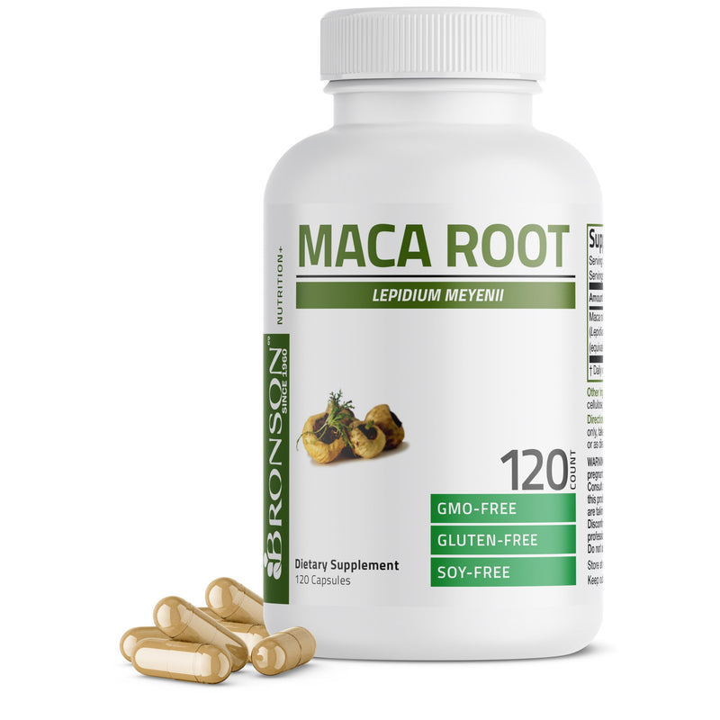 [Australia] - Bronson Maca Root Lepidium Meyenii Non-GMO, 120 Vegetarian Capsules 120 Count (Pack of 1) 