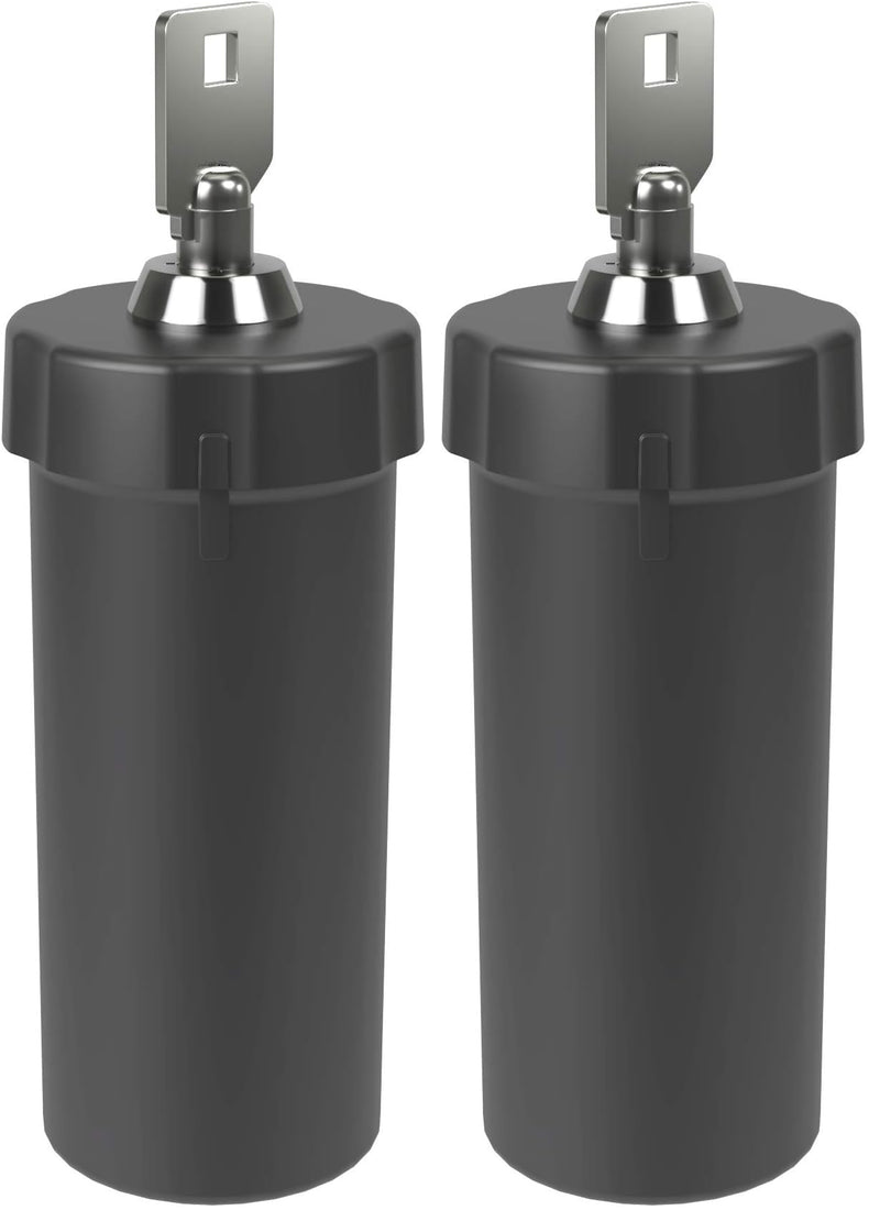 Ezy Dose Pill Box and Medicine, Vitamin Container, Safe for Money & Travel Items, Durable Canister, 2 Keys with Lock, Medium (Pack of 2) Black Medium (Pack of 2)
