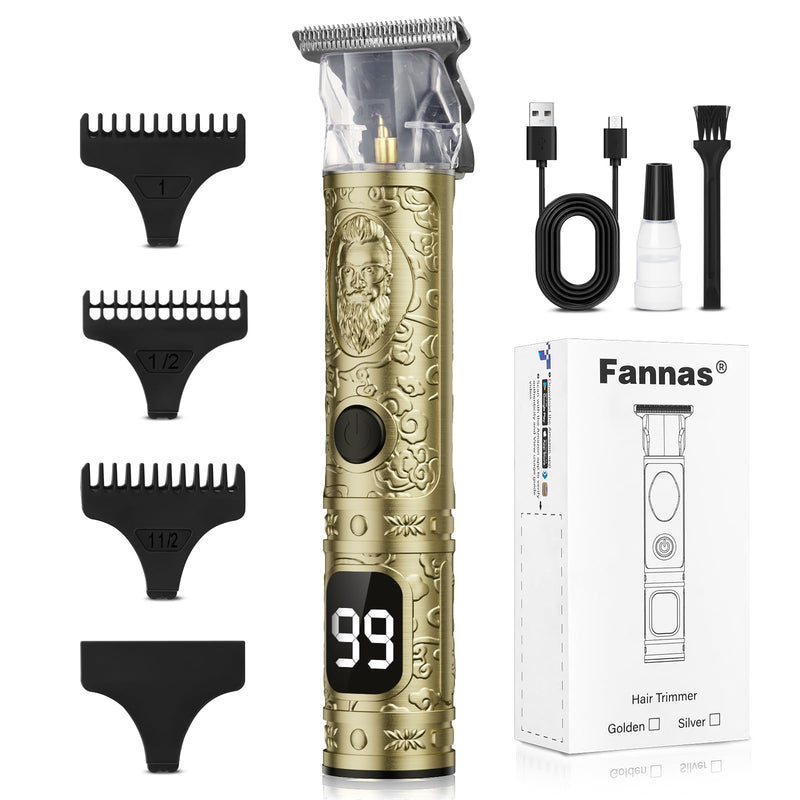 [Australia] - Hair Clippers for Men, Professional Hair Trimmer Barber Cordless Zero Gapped Hair Clippers with LCD Display, Mens Gifts Beard Trimmer T Liners Shavers Edgers Clipper for Hair Cutting - Gold 