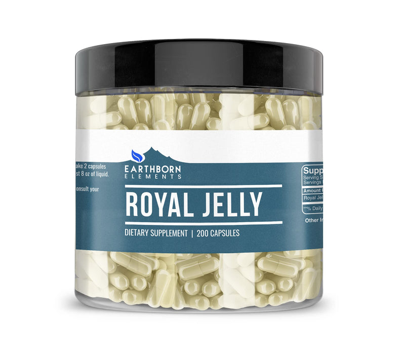 [Australia] - Earthborn Elements Royal Jelly 200 Capsules, Pure & Undiluted, No Additives 200 Count (Pack of 1) 
