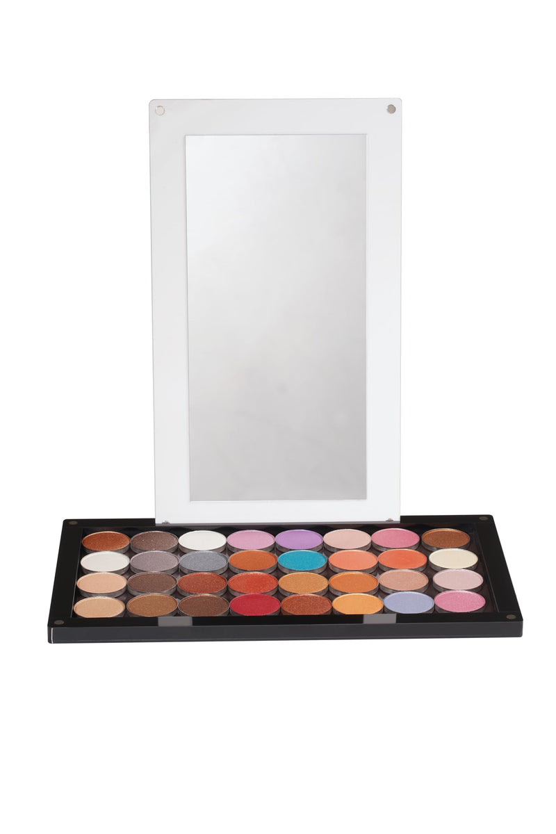 [Australia] - Coosei High-End Acrylic Magnetic Makeup Palette – Large Capacity, Refillable & Stackable with Glass Mirror & Depotting Tool | Perfect Vanity Countertop Organizer for Eyeshadow, Lipstick & More dABL2-1( 1 layer) 