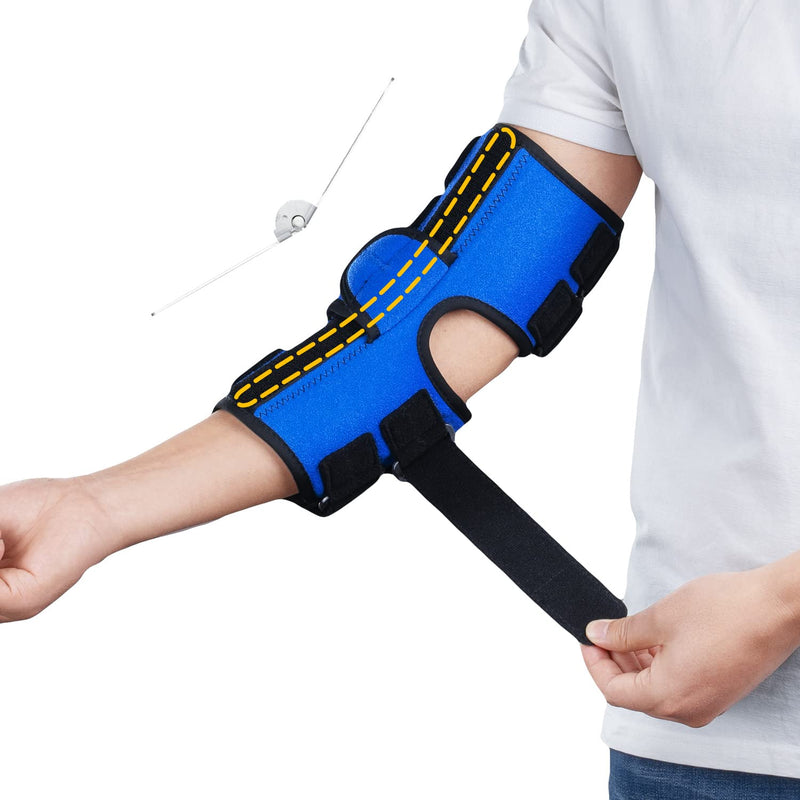 [Australia] - Elbow Splint Brace for Cubital Tunnel Syndrome and Ulnar Nerve Entrapment,New Upgraded with 4 Angles Adjustable,Fixed Elbow,Prevent Excessive Bending,for Men,Women,fits Left and Right Arm -S/M M 