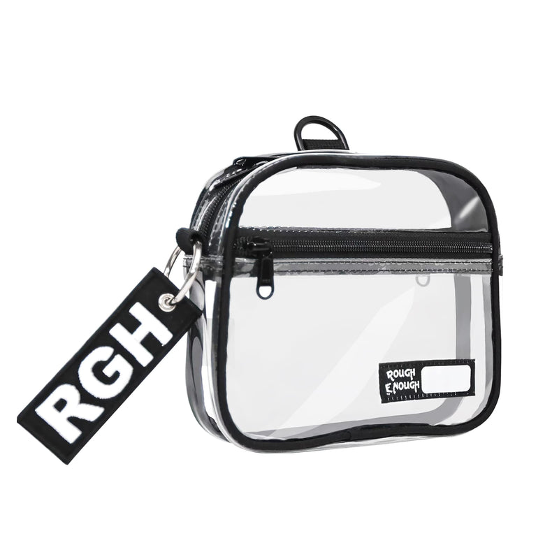 Rough Enough Clear Toiletry Bag Quart Size for Travel, Men Women | YKK Zipper, Leak Resistant Design, Keychain Hook, Airport Security Ready, Fits 3oz Bottles,7×6×1.5 Inches, Easy Carry