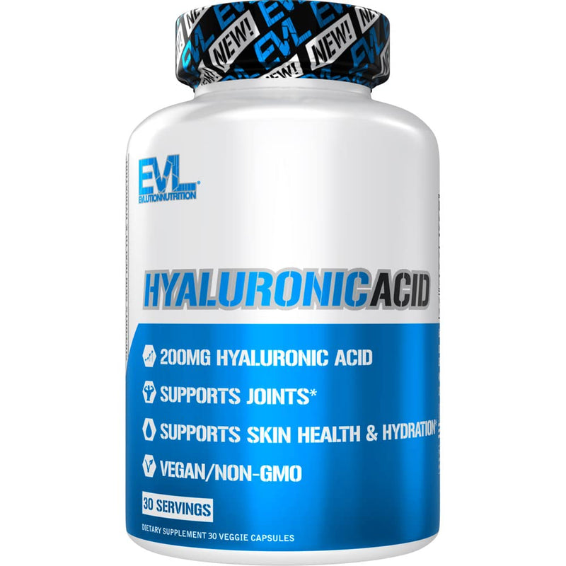 [Australia] - Evlution Vegan Dietary Hyaluronic Acid Supplement Nutrition 200mg Hyaluronic Acid Capsules Dry Skin Supplement for Women and Men for Itchy or Damaged Skin - High Potency Bioavailable Non GMO Formula 