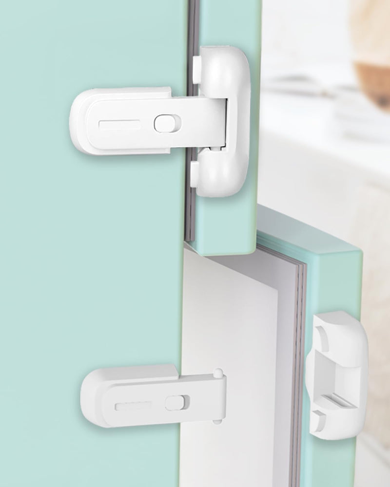 [Australia] - 2 Pack Updated Baby Safety Proof Fridge Latch Lock to Keep Door Closed,Childproof Refrigerator/Fridge/Freezer Door Lock for Toddlers and Kids,no Tools Need or Drill(White) White-2pcs 