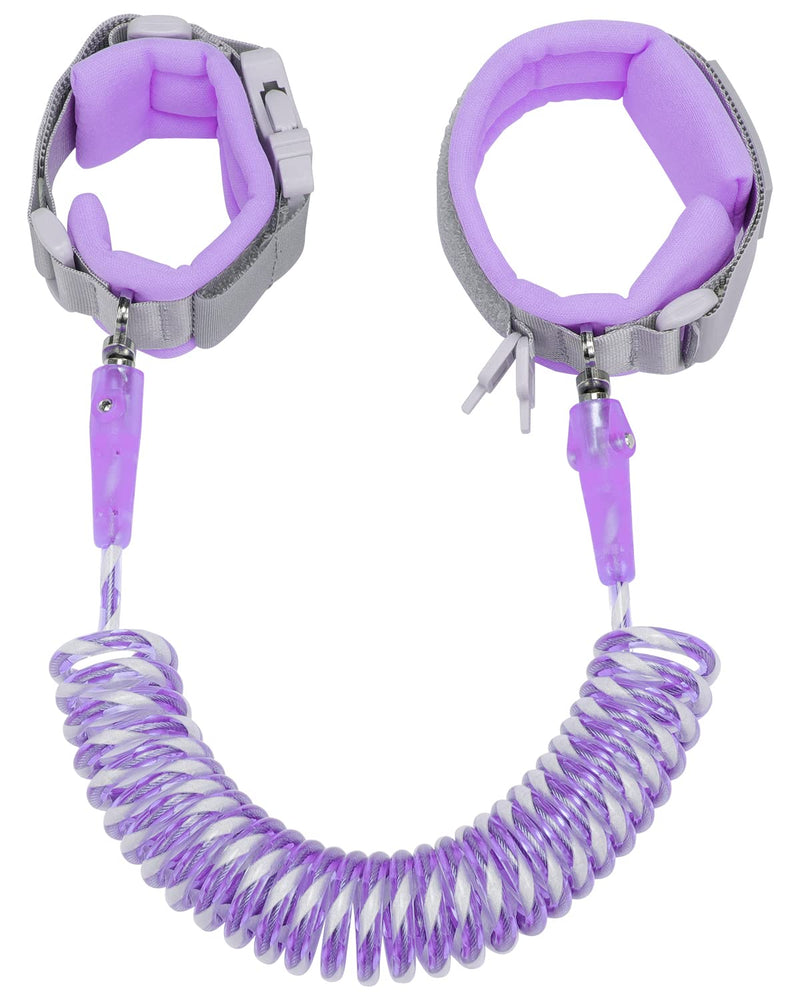 [Australia] - Dr.meter Kids Leash for Toddler, Reflective Anti Lost Wrist Link with Key & Lock, 8.2ft Safety Wristband Child Walking Harness for Supermarket Mall Airport Amusement Park Zoo Travel, Purple 