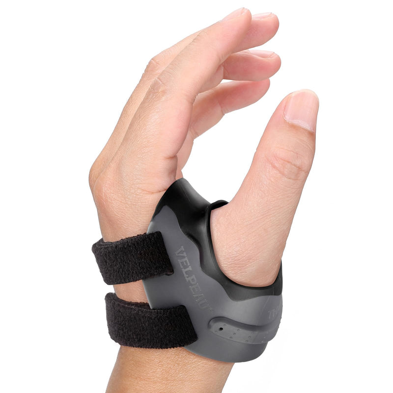 [Australia] - Velpeau Thumb Support Brace - CMC Joint Stabilizer Orthosis, Spica Splint for Osteoarthritis, Instability, Tendonitis, Arthritis Pain Relief for Women and Men, Comfortable (Black, Left Hand, Medium) Black-Left Hand 