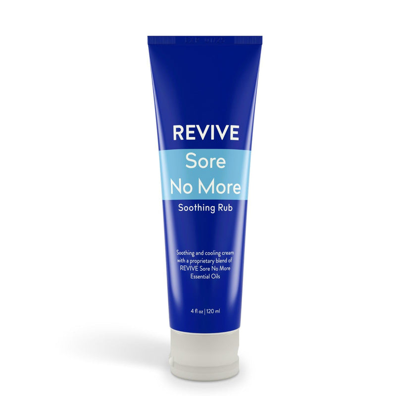 Sore No More Soothing Rub by Revive Essential Oils - 4 oz Cream with Essential Oils and Menthol for Soothing and Cooling - Massage, Aromatherapy, Plant Based