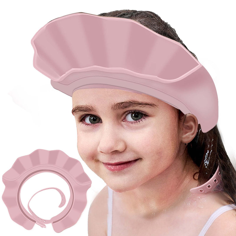 [Australia] - Baby Kids Shower Cap Shower Cap for Kids Shampoo Bath Bathing Hat Silicone Adjustable Washing Hair Shower Bathing Protection Bath Cap for Toddler, Baby, Kids, Children (Pink) Pink 