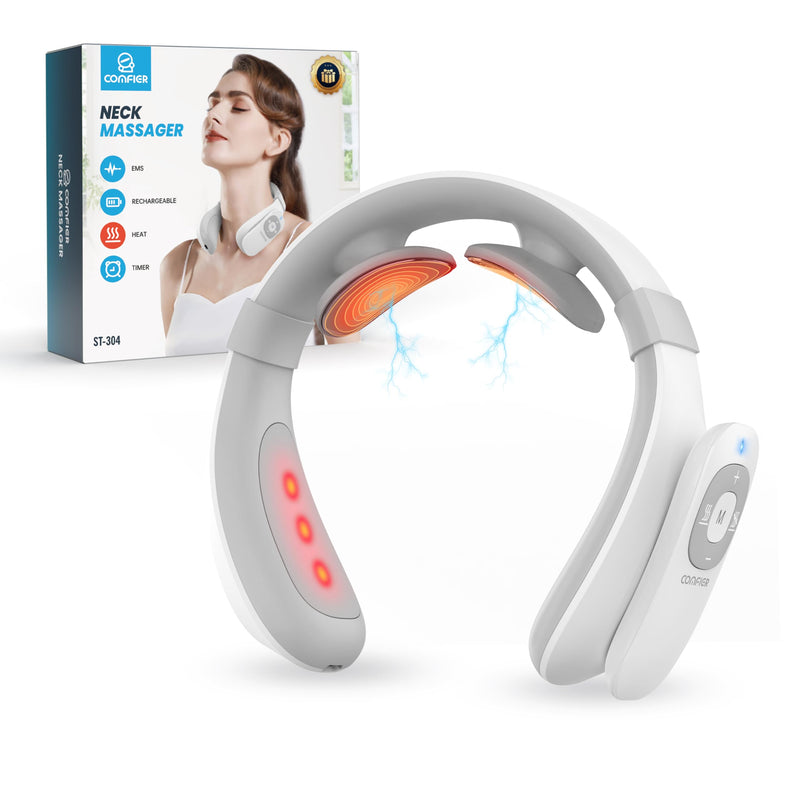 COMFIER Cordless Neck Massager for Pain Relief Deep Tissue, Vibration Travel Massager,Portable Neck Massager for Office Gifts for Men and Women Cordless-CF-6322