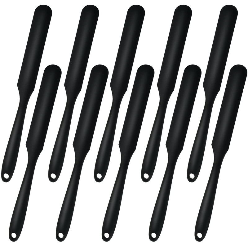 [Australia] - 10 Pcs Non-Stick Wax Spatulas, Large Silicone Sticks Reusable Hair Removal Applicator Makeup Scraper for Home Salon Body Use Black 