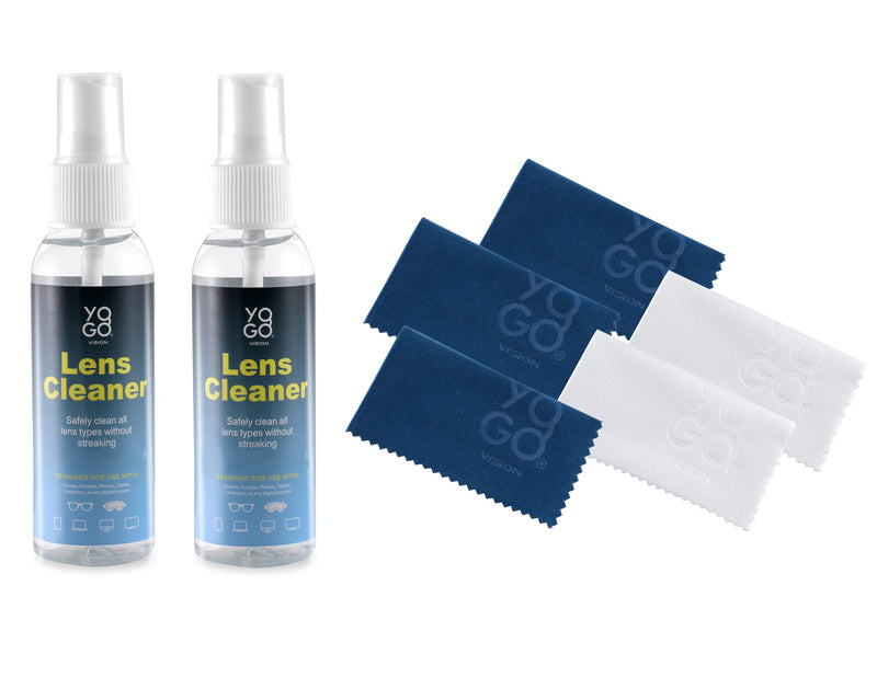 [Australia] - Lens Cleaner Spray 2 2oz Eyeglass Cleaner, with 5 Microfiber Cloths Kit Ammonia and Streak Free Safe for Eyewear and Electronics Small 