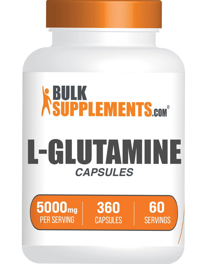 [Australia] - BulkSupplements.com L-Glutamine Capsules - Glutamine Supplement, L Glutamine 5000mg, L Glutamine Pills - Gut Health, Gluten Free, 6 Capsules per Serving, 340 Capsules (Pack of 1) 360 Count (Pack of 1) 