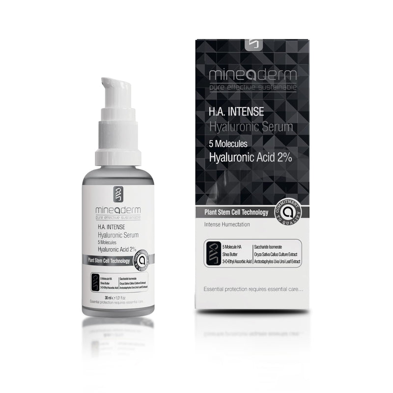 Mineaderm H.A. Intense Hyaluronic Acid Serum – Deep Hydration with 2% HA + 3% Vitamin C – Lightweight Facial Serum for Smooth, Healthy-Looking Skin – 1.01 fl oz