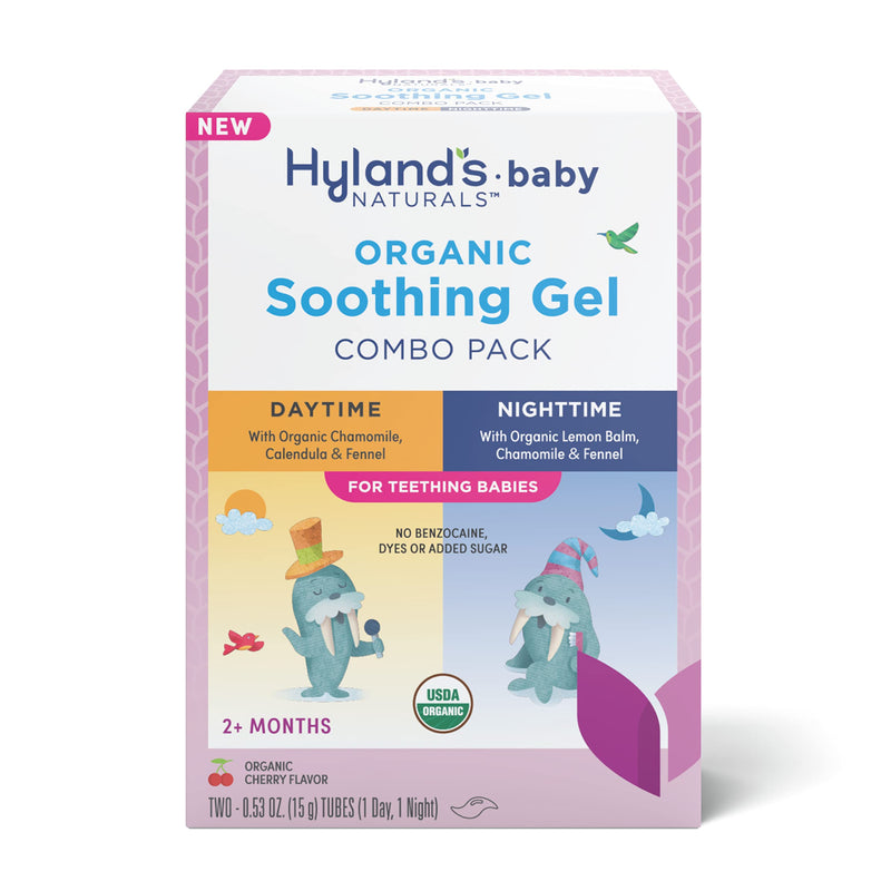 [Australia] - Hyland's Naturals Baby - Organic Day/Night Soothing Gel Combo Pack, Natural Relief of Oral Discomfort, Irritability & Swelling, Easy-to-Apply, Ages 2 Months & Up, 1.06 Ounce (2 Tubes of 0.53 oz.) Oral Gel – Day/Night Combo 