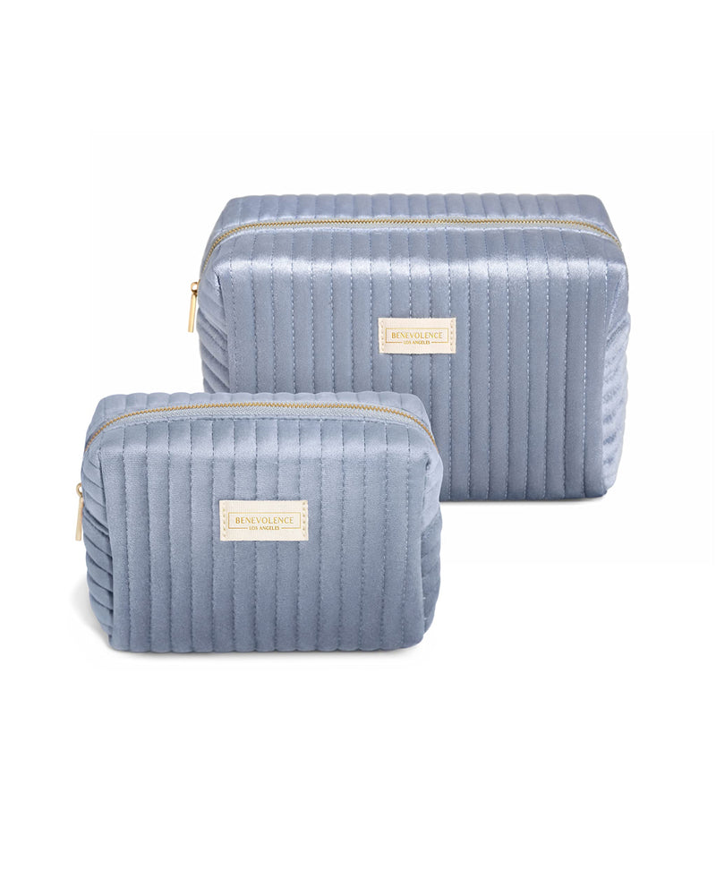 Set of 2 Toiletry Bags for Women, Travel Toiletry Bag for Cosmetics, Makeup, Toiletries | Large Capacity Toiletry Bags for Traveling, Cosmetic Pouch, Makeup Bag Small and Large Size, Perwinkle Blue