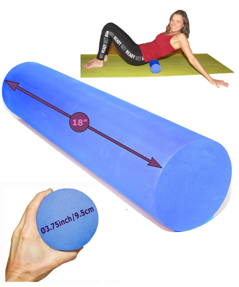 [Australia] - Foam Roller Back Leg Muscle Pain - Small Size Hard Density EVA Muscle Recovery Roll Ø3.75"x18" for Physical Therapy, Helps as Spine Cracker Stretcher 