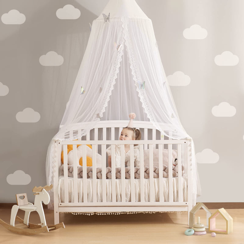 [Australia] - Kids Bed Canopy with Lace Hanging Canopy Net for Baby Crib Nook Castle Game Tent Nursery Play Room Decor (Butterfly) Butterfly 