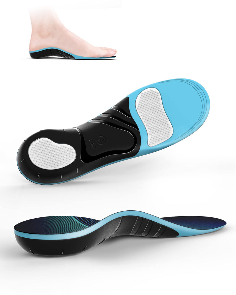 [Australia] - Arch Support Inserts, QBK Plantar-Fasciitis is Designed to Alleviate Pain and Discomfort Related to Plantar Fasciitis, Heel Spurs, Achilles Tendonitis, Metatarsalgia, Hallux Valgus, and Back Pain, L Blue L:(Men11-12.5 ) 