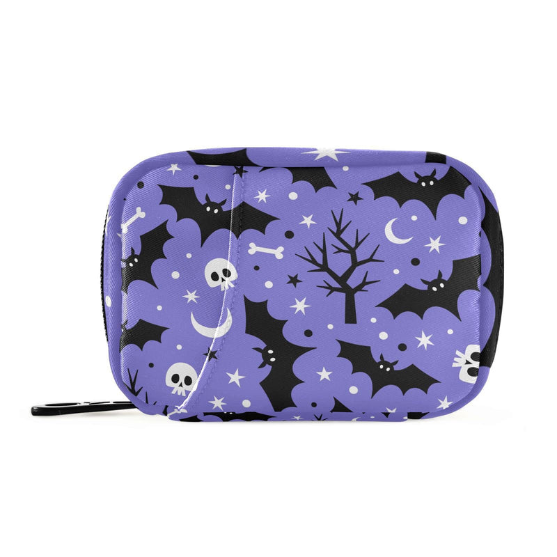 Halloween Bats Travel Pill Organizer Bag | With Zipper 7 Day Portable Weekly Medicine Box Case & Vitamin Supplement Dispenser Pouch for Men Women Color #09