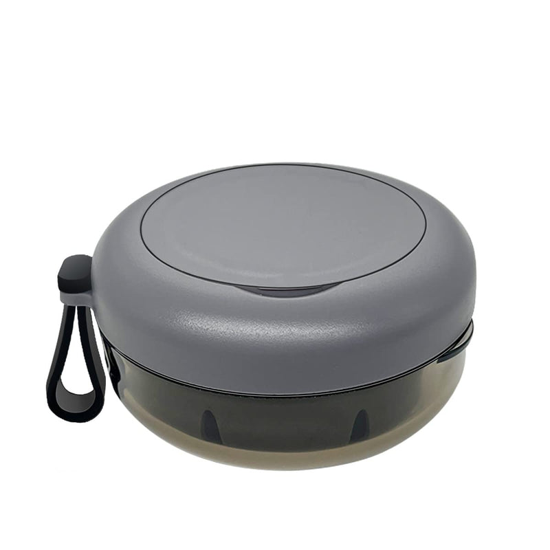 [Australia] - Denture Case, Portable Denture Bath Case, No-Leak Denture Bath Box with Strainer & Mirror (Grey) Grey 