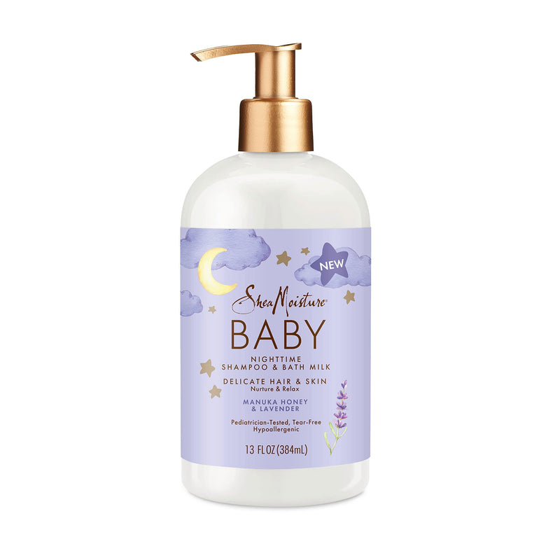 [Australia] - SheaMoisture Baby Shampoo & Bath Milk Manuka Honey & Lavender for Delicate Hair and Skin Nighttime Skin and Hair Care Regimen 13 oz 