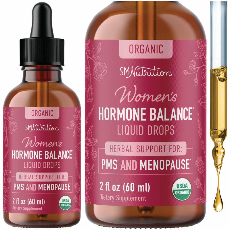 [Australia] - Hormone Balance Liquid Drops | with Black Cohosh, Stinging Nettle, Red Raspberry Leaf, Chasteberry & More | Menopause, Hot Flash, & PMS Relief Menstrual Herbal Support Tincture | Vegan Formula | 2oz 