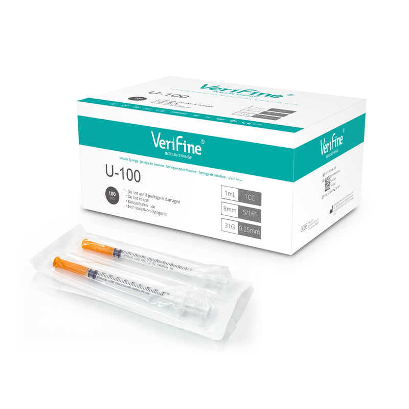 [Australia] - U-100 Insulin Syringe, 31G 5/16‚Äú 1cc Individually Sealed (100 Counts) 
