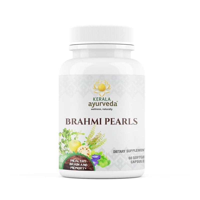 [Australia] - Kerala Ayurveda Brahmi Pearls soft gel capsules with Bacopa - Designed to support overall cognitive health, including memory, focus, and concentration. 60 Count 