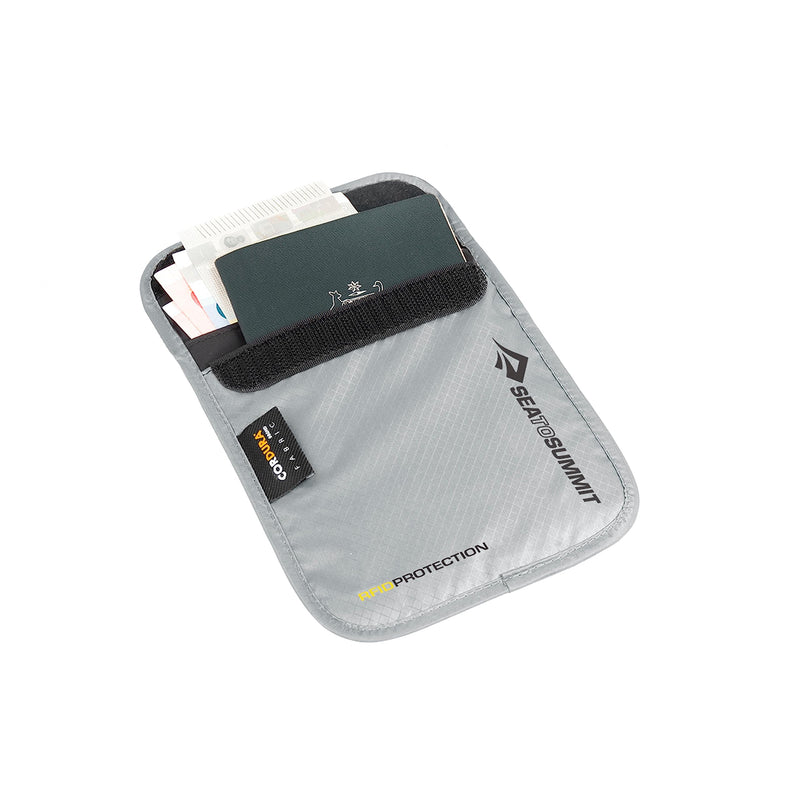Sea to Summit Travelling Light Neck Pouch RFID, Large | RFID-protected travel neck pouch keeps money, passport, and tickets safe but accessible in durable Ultra-Sil nylon