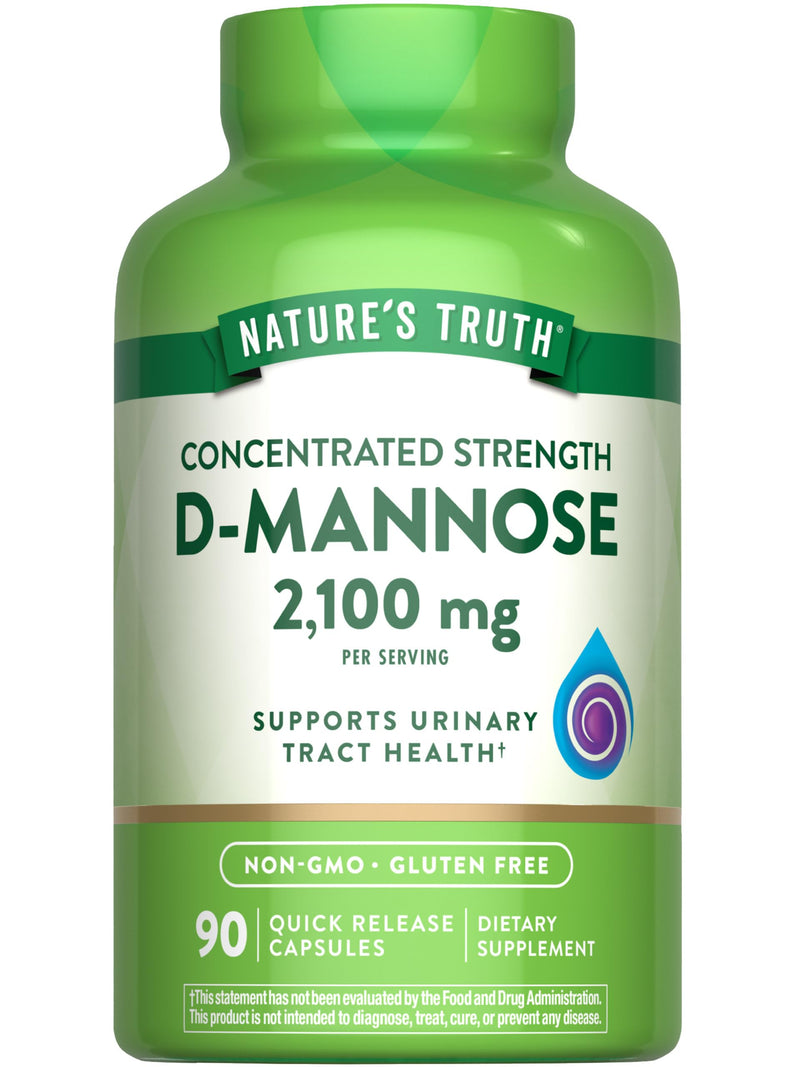 Nature's Truth D-Mannose Pills | 2100mg | 90 Capsules | Non-GMO & Gluten Free Supplement