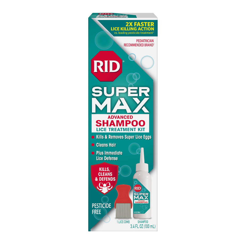[Australia] - RID Super Max Advanced Shampoo Lice Removal Treatment, 3.4 Fl Oz, includes Nit Removal Comb 