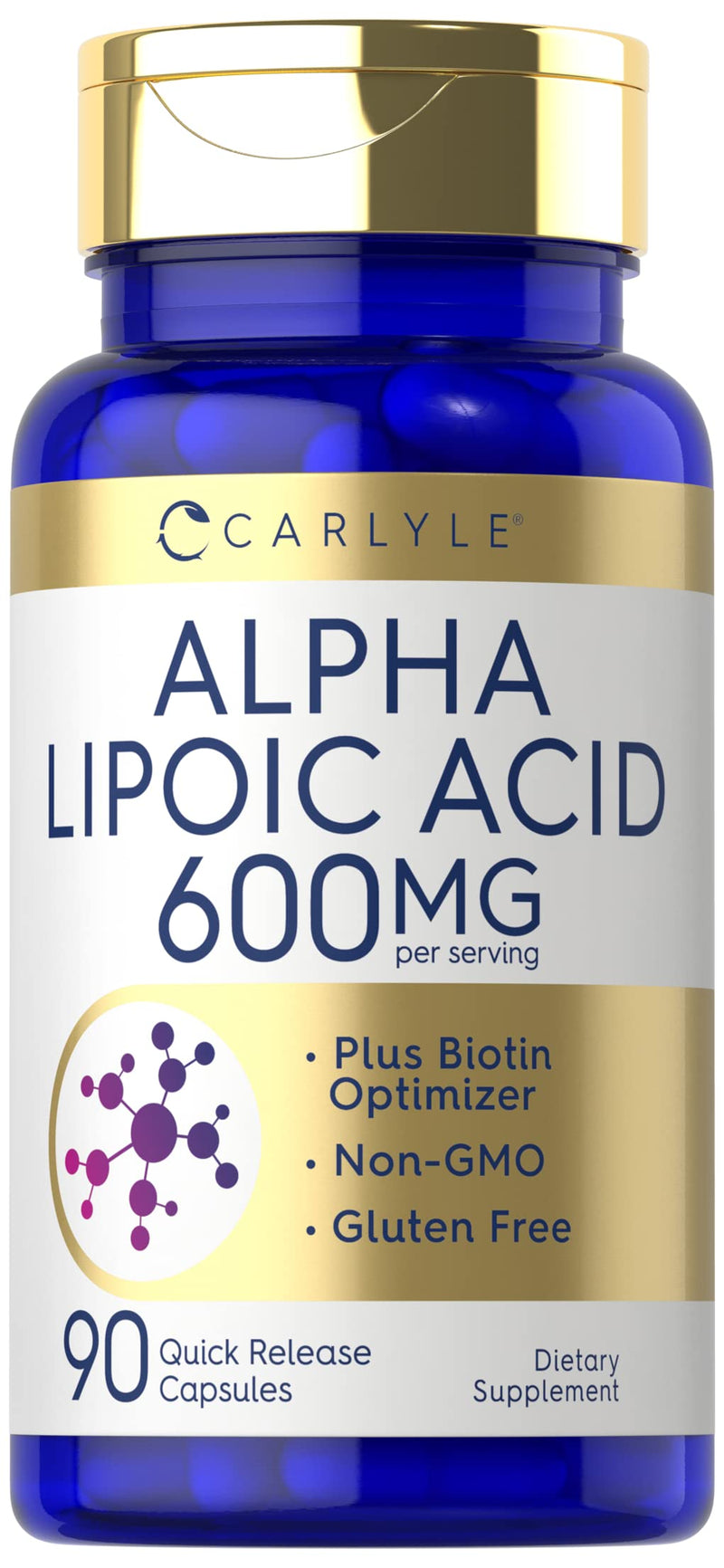 [Australia] - Carlyle Alpha Lipoic Acid 600mg | Plus Biotin Optimizer | 90 Capsules | Non-GMO & Gluten Free Supplement 