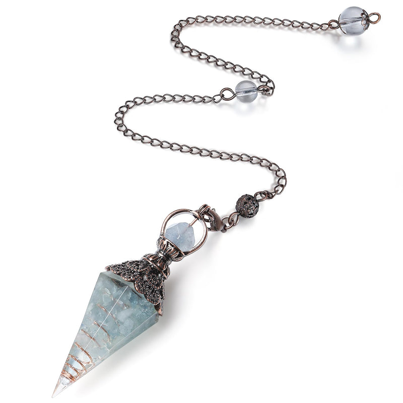[Australia] - MAIBAOTA Pendulum Crystal, Natural Aquamarine Crystal Pendulums for Dowsing, Spiritual Pointed Crystals for Witchcraft Supplies, Divination Tools 01 Blue-aquamarine 
