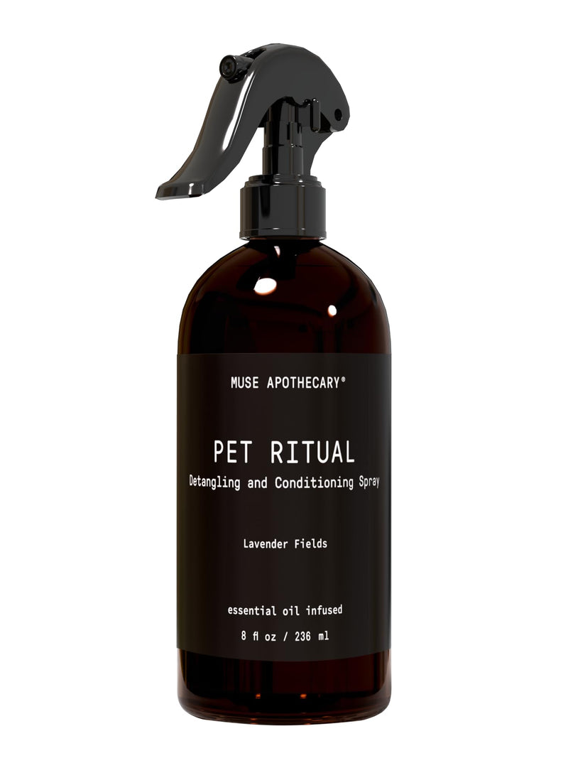 Muse Apothecary Pet Ritual Detangling Spray for Dogs & Cats, Cat & Dog Detangler, Dematting Conditioner, Essential Oils Infused 8oz Lavender Fields 8 Fl Oz (Pack of 1) - PawsPlanet Australia