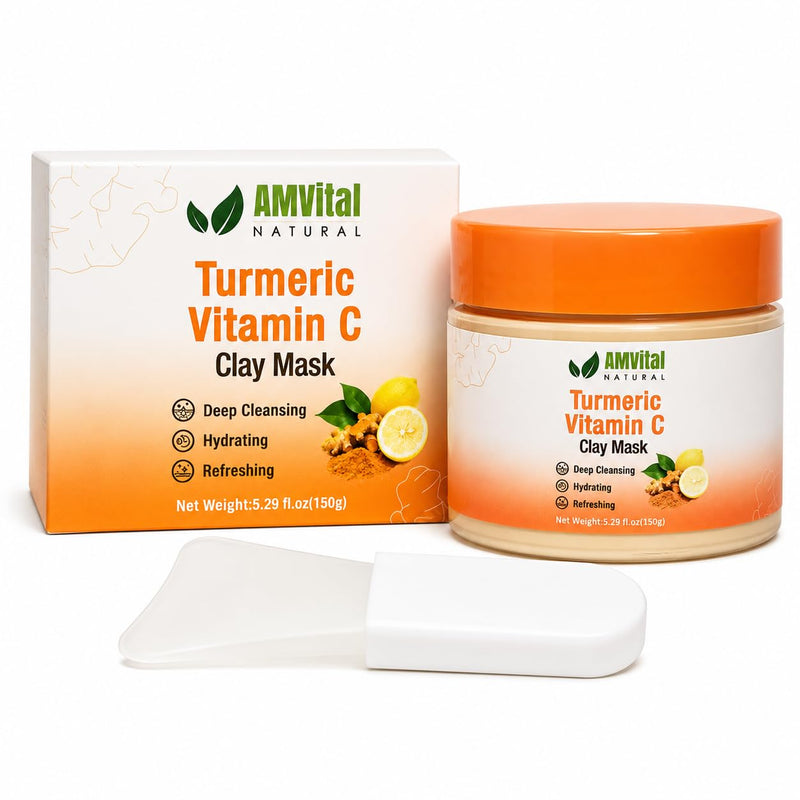 Turmeric Vitamin C Clay Mask with Kaolin & Bentonite Clay, 5.29 oz | Wash-off face care step • Smooth easy-rinse texture • Weekly skincare routine