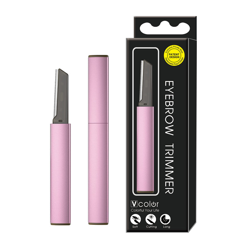 [Australia] - Exfoliating Eyebrow Razor Dermaplaning Tool Eyebrow Trimmer with 4 Replacement Blades, Facial Razors for Women Aluminum Alloy Handle & Stainless Steel Blade (pink) pink 1 Count (Pack of 1) 
