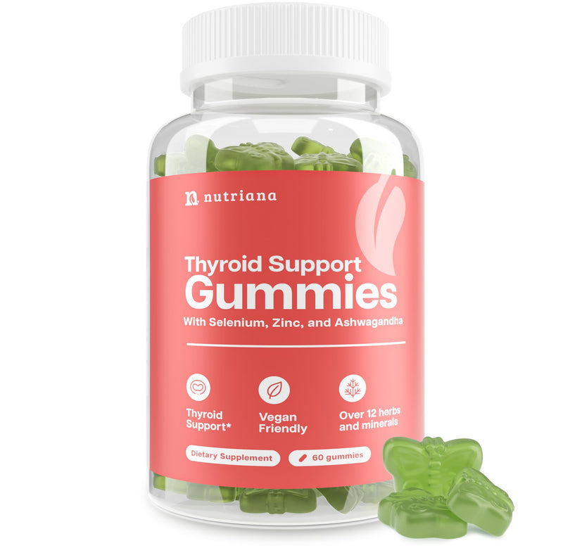 [Australia] - Thyroid Support Gummies - Selenium Supplement & Iodine Supplements for Thyroid Support - Energy Booster for Women and Men - Hypothyroidism Supplements with Metabolism Support 