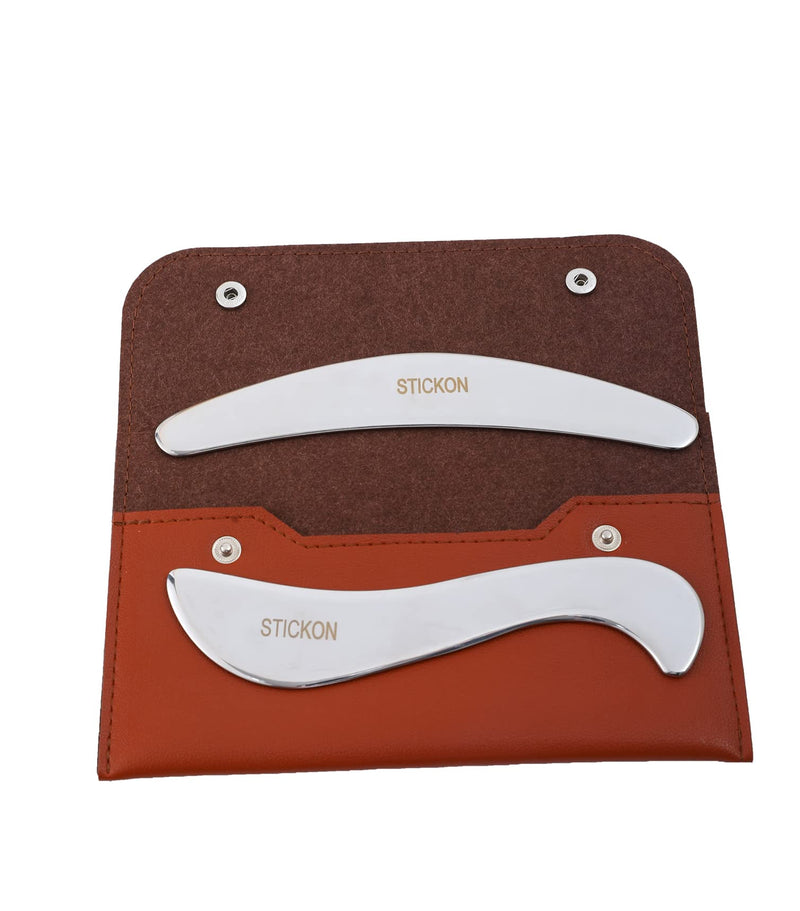 [Australia] - STICKON Gua Sha Stainless Steel 2 in 1 Muscle Scraper Tools Set, Scraping Massage Tools IASTM Tools for Physical Therapy Great Soft Tissue Mobilization Tool(STICKON-34) Pitao01 Shape 