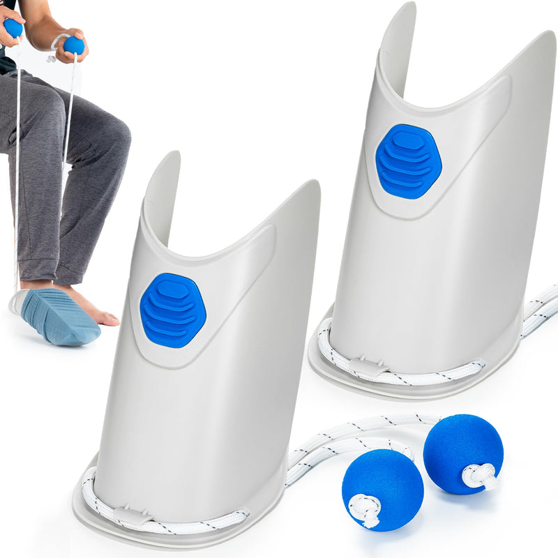 [Australia] - Sock Aid - 2 Pack Socks Helper with Adjustable Cords, Easy on Sock Aid Tool with Ergonomic Soft Foam Round Handles for Elderly, Disabled, Pregnant, Diabetics-Sock Helper Aide Tool 2pack 