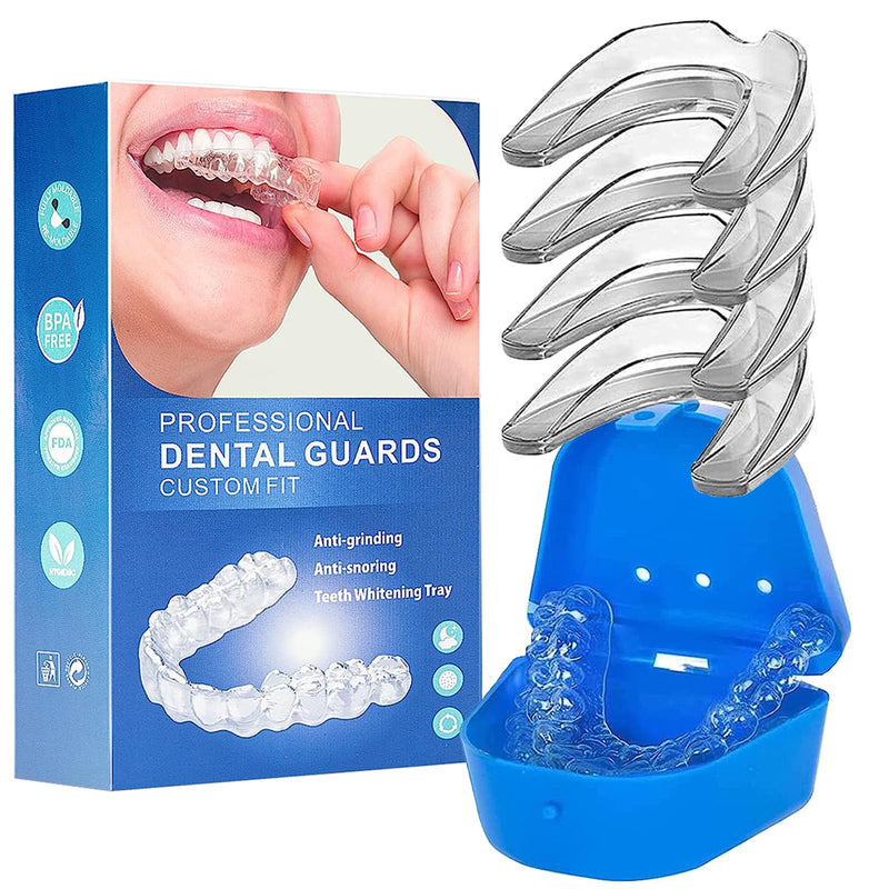 [Australia] - Mouth Guard for Clenching Teeth at Night,4 PCS Custom Moldable Dental Night Guard,Professional Mouth Guard for Grinding Teeth Stops Bruxism(One Size) 