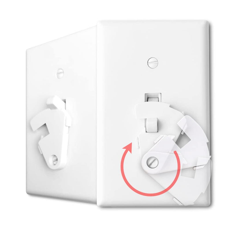 [Australia] - Toggle Light Switch Guard, ILIVABLE Child Proof Switch Plate Cover Rotary Lock Protects Your Lights from being Accidentally Turned On or Off by Children and Adults (White, 2 Pack) 