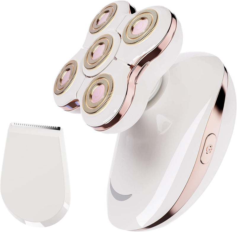 [Australia] - Electric Razors for Womens, 2-in-1 Best Shaver for Women, Rechargeable Trimmer with Detachable Head for Women's Legs, Bikini, Face, Lips Hairs, Cordless Wet Dry Facial Hair Removal for Women 