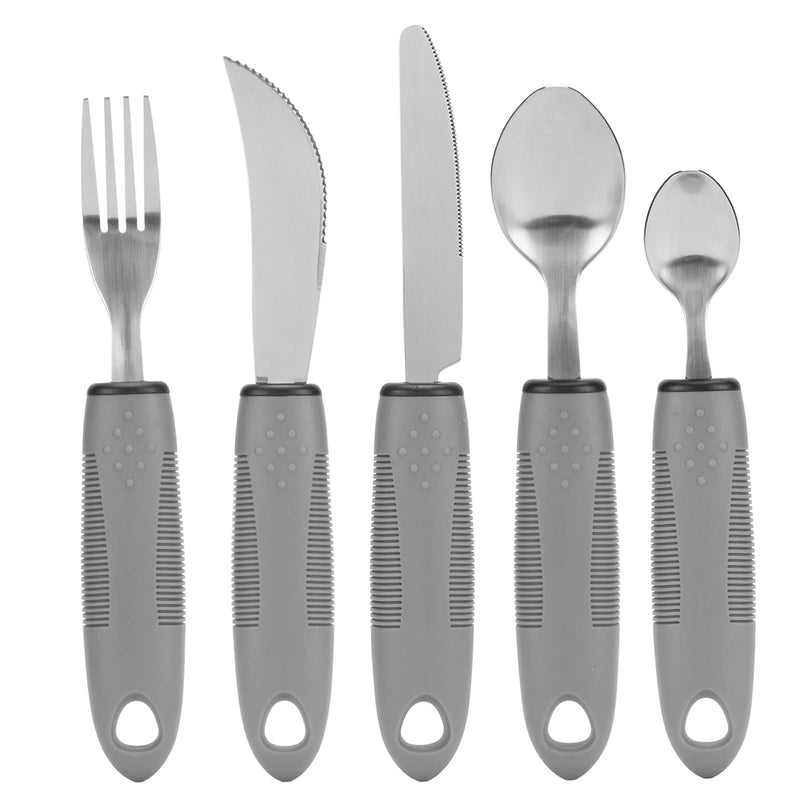 [Australia] - Adaptive Utensils for Hand Tremors, Arthritis and Parkinsons, Weighted Knives Fork and Spoons Stainless Steel Silverware Set, Elderly Weak Hand Grip & Handicapped Eating Utensils 