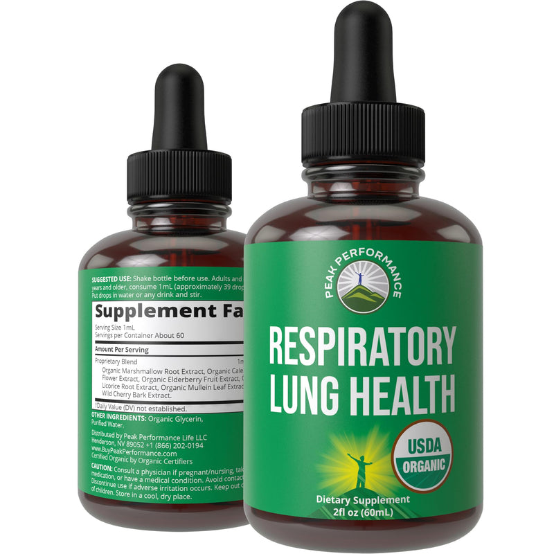 [Australia] - USDA Organic Lung Detox For Smokers And Non Smokers with 6 Top Ingredients. Mullein Leaf, Marshmallow Root, Calendula. Lungs Cleanse For Better Respiratory Health. Liquid Drops Tincture Supplement 
