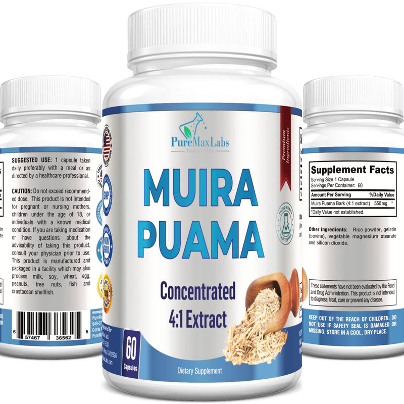 [Australia] - Muira Puama Capsules - Concentrated 4:1 Extract, Equivalent to 2200mg per Capsule, 60 Capsules 
