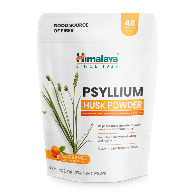 [Australia] - Himalaya Orange Psyllium Husk Powder, Daily Fiber Supplement for Regularity & Digestive Support, Sugar Free, Gluten Free, Vegan, No Artificial Colors, Easy-to-Mix,12 oz (340 g) 