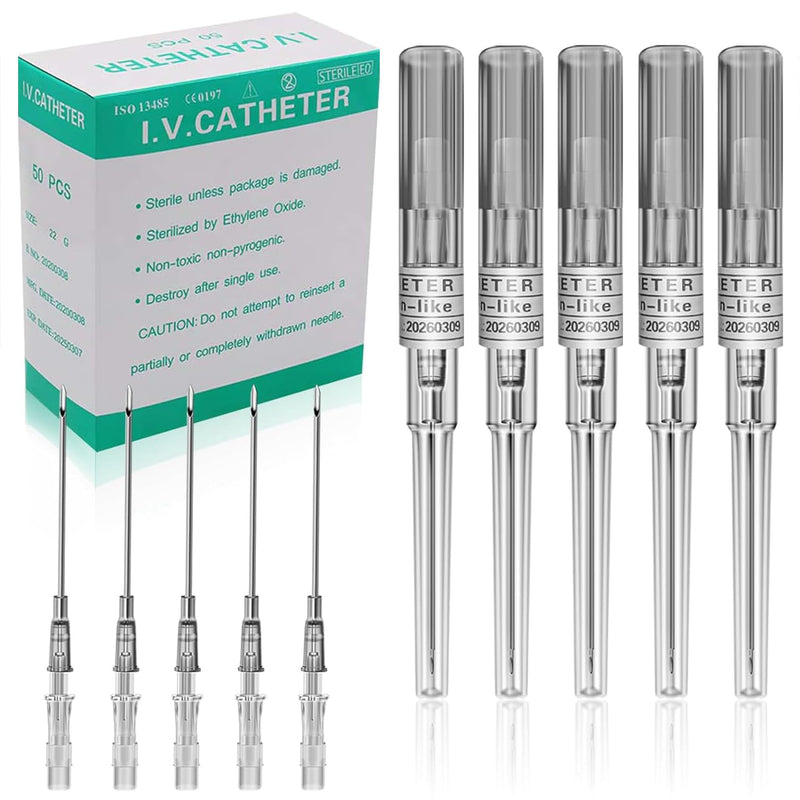 [Australia] - 16G Catheter Needles 50Pcs Catheter Piercing Needles 16 Gauge Ear Nose Piercing Needles Hollow Needles for Ear Nose Lip Tongue Belly Cartilage Piercing Kit Piercing Tool 16G-50pcs 